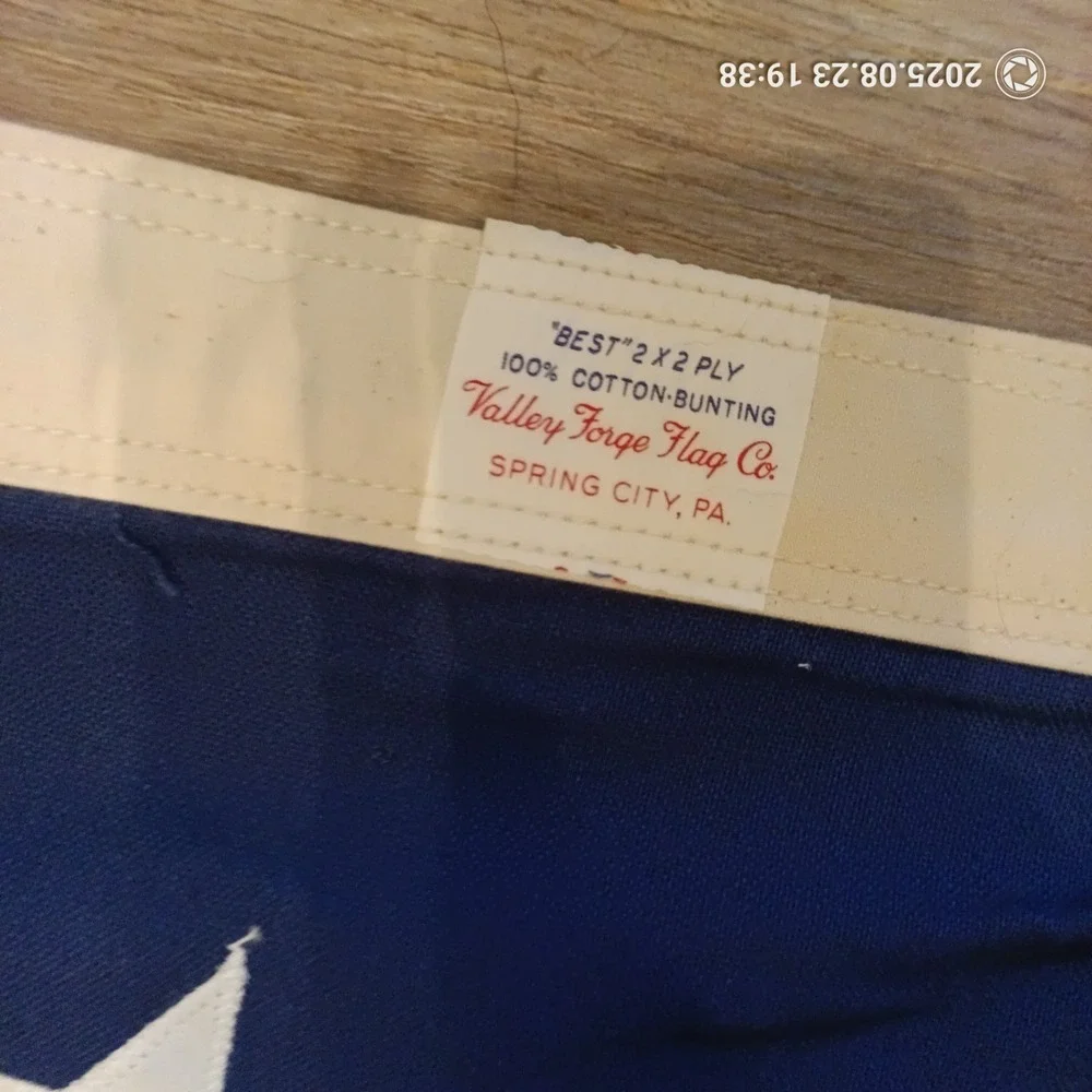 Valley Forge AMERICAN FLAG all Cotton Bunting USA 5'x9.5' clean exc 50 star C2